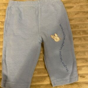 Vtg Peter Rabbit Blue Baby Pants with Bunny Embroidery